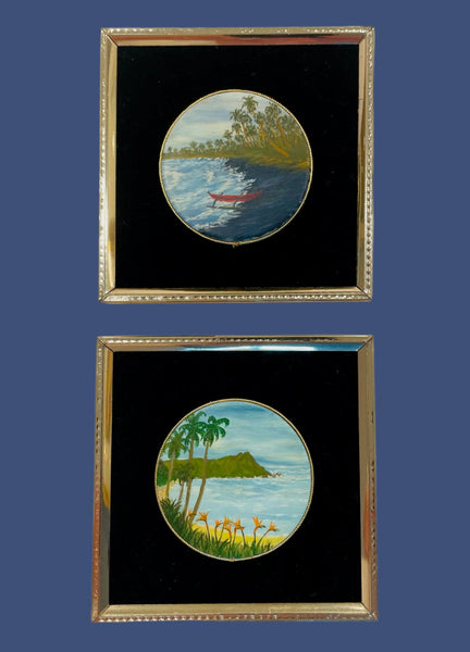 Larry Pratt Black Sand Beach Diamond Head Hawaii Original Paintings