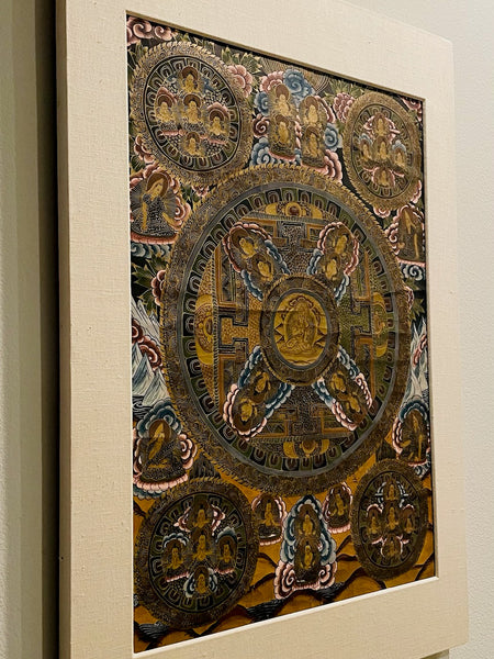 Buddha Tangka Gouache On Paper Ceremonial Art