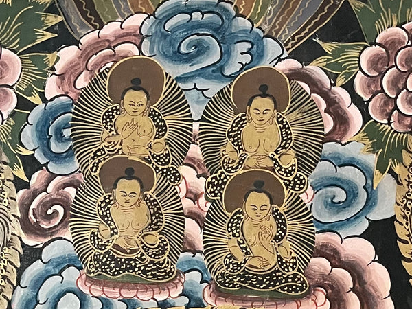 Buddha Tangka Gouache On Paper Ceremonial Art