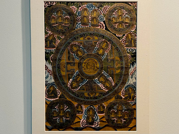 Buddha Tangka Gouache On Paper Ceremonial Art