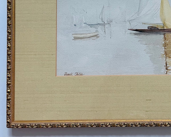 Frank Child Nautical Watercolor Sailboats Oceanic Gouache