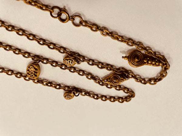 Charmed Vintage Golden Link Chain Necklace