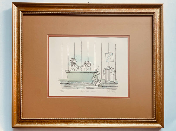 Betsy Himey Rub A Dub Scrub Limited Edition Pencil Signed Illustration