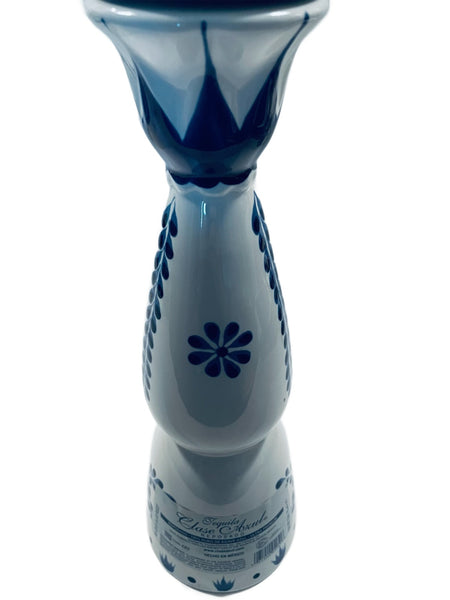 White Porcelain Bottle Cobalt Floral Empty Hand Decorated Decanter