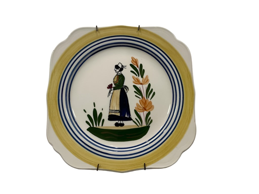 Colonial Faience Hand Painted Pheasant Portrait Signed Collectible Plate