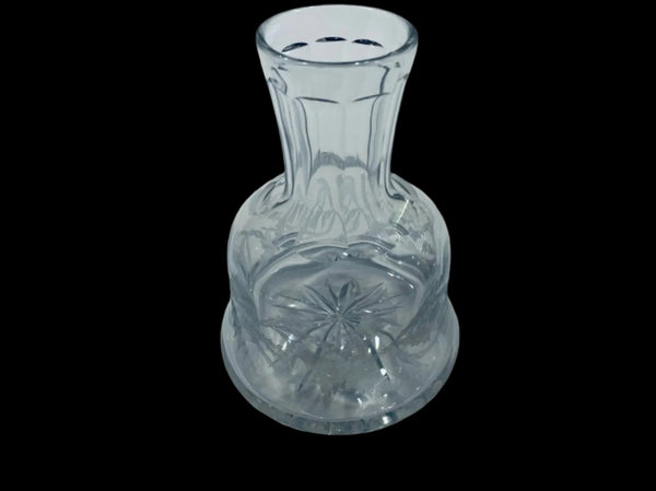 Art Deco Hand Cut Etched Glass Star Base Decanter Carafe 