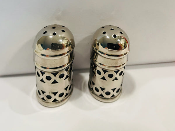 Apex EPNS England Silver Plated Mini Salt Pepper Shakers