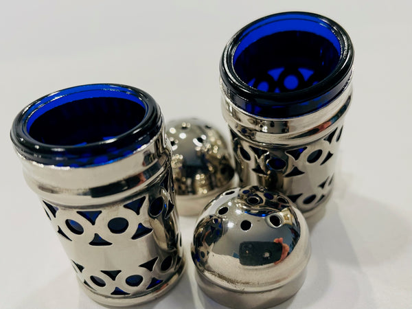 Apex EPNS England Silver Plated Mini Salt Pepper Shakers