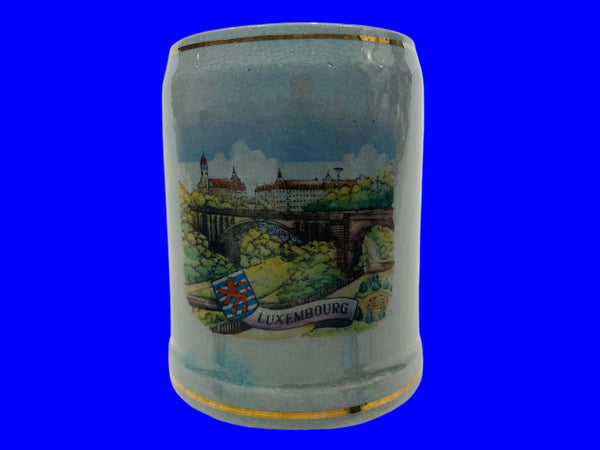 Luxembourg Ceramic Mug Hand Painted Souvenir City View