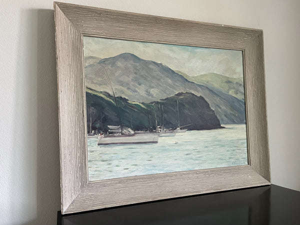 T Paddock Impressionist Nautical Coastal Seascape Signed Oil On Canvas