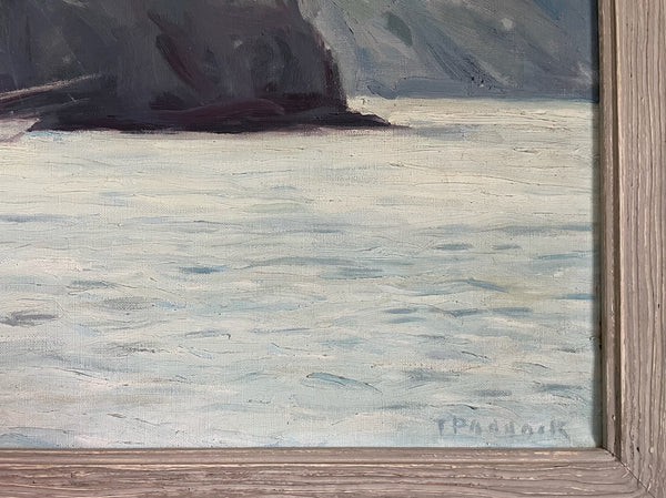 T Paddock Impressionist Nautical Coastal Seascape Signed Oil On Canvas