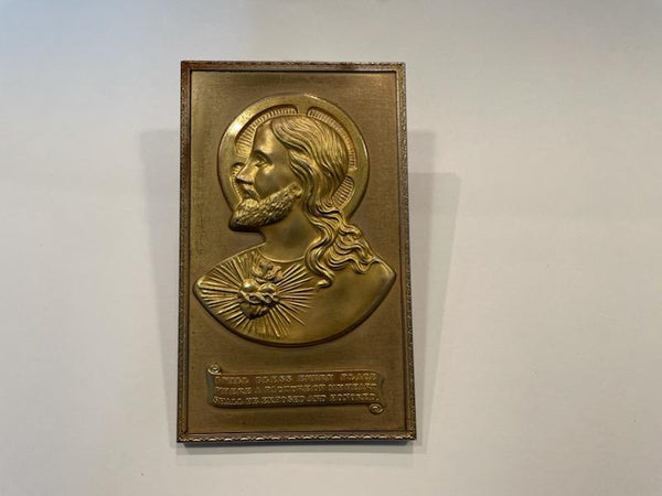 Religious Inspire Portrait Scripted Bronze Plaque