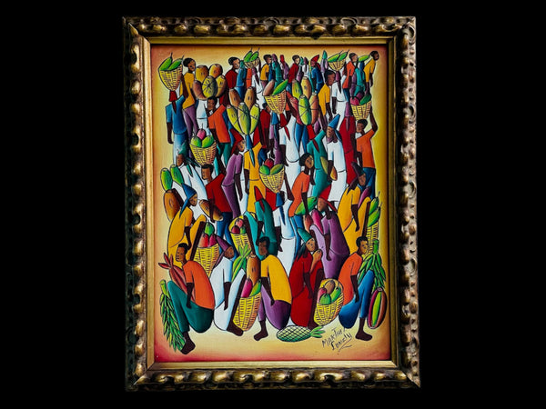 Marthel Lundy Signed Tahitian Painting On Canvas