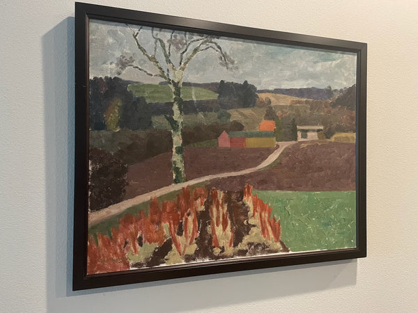 Per Iverson Landscape Signed Oil On Canvas Dutch Painting