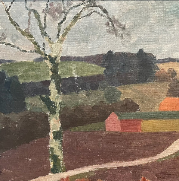 Per Iverson Landscape Signed Oil On Canvas Dutch Painting