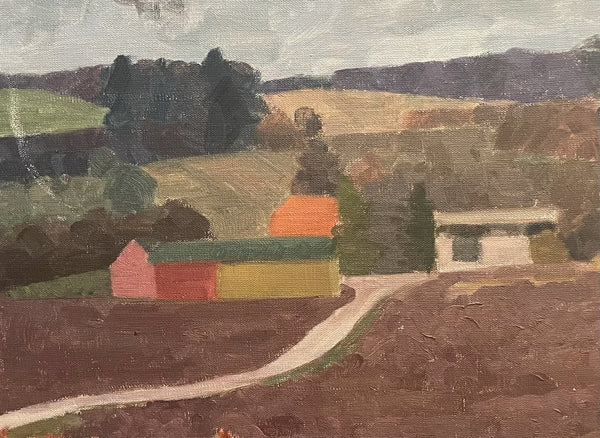 Per Iverson Landscape Signed Oil On Canvas Dutch Painting