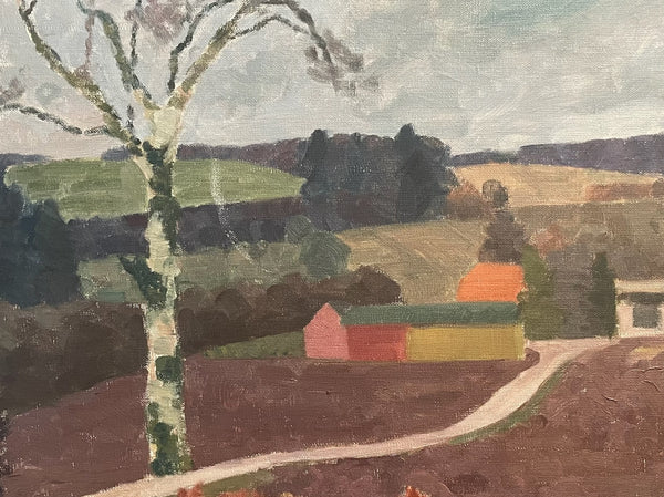 Per Iverson Landscape Signed Oil On Canvas Dutch Painting