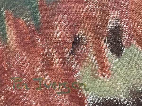 Per Iverson Landscape Signed Oil On Canvas Dutch Painting