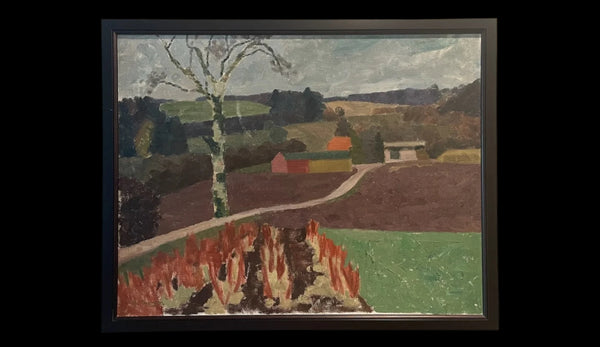 Per Iverson Landscape Signed Oil On Canvas Dutch Painting 