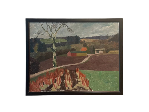 Per Iverson Landscape Signed Oil On Canvas Dutch Painting