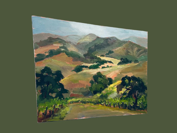 Margot Lennartz California Artist Original Oil Painting Road To Sanford Winery