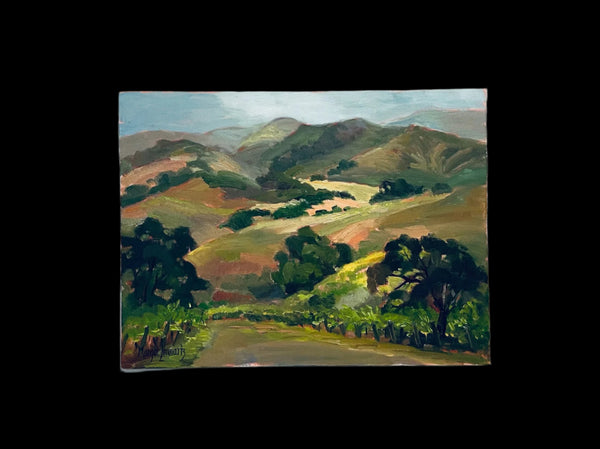 Margot Lennartz California Artist Original Oil Painting Road To Sanford Winery