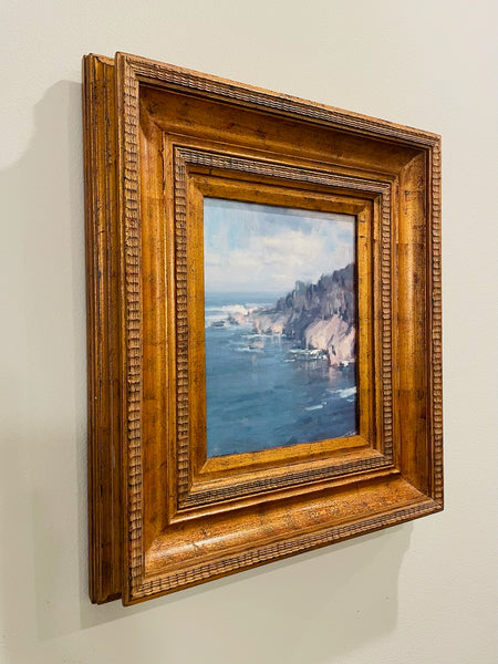 Christensen Seascape Oil Painting Original Gilt Frame Signed Copyrighted
