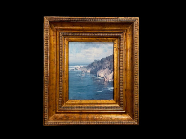 Christensen Seascape Oil Painting Original Gilt Frame Signed Copyrighted