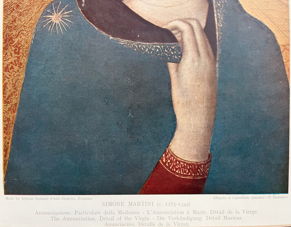 Simone Martini Madonna Illustrated Print Allegato al Calendario Artistico Tresento