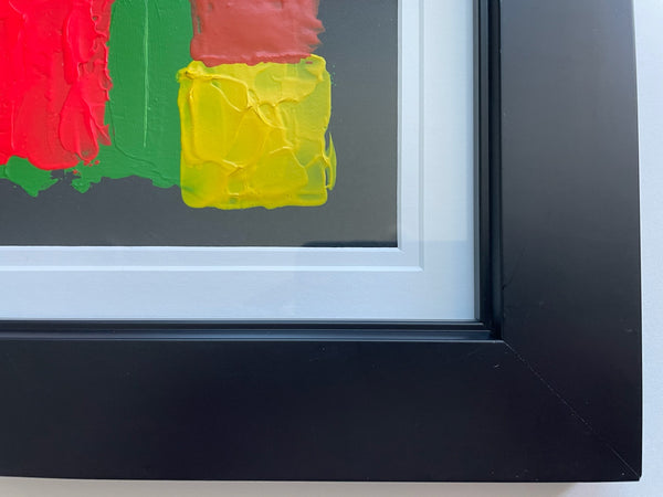 Abstract Oil On Paper Contemporary Signed Gouache Painting
