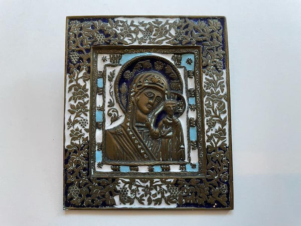 Madonna Child Iconographie Des Renditions de Cheyetogne Bronze Icon