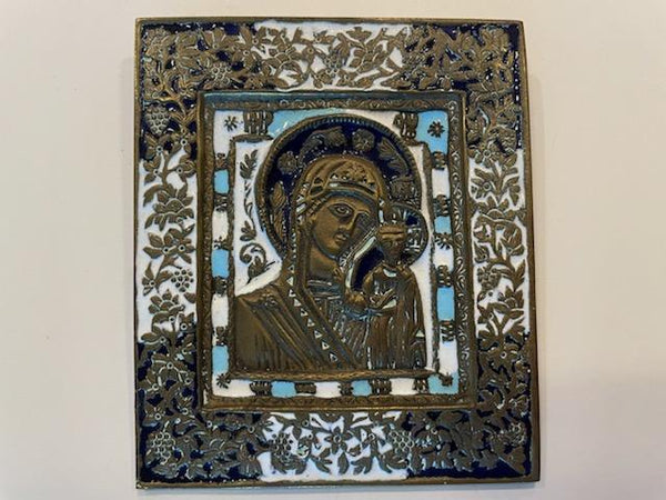 Madonna Child Iconographie Des Renditions de Cheyetogne Bronze Icon 