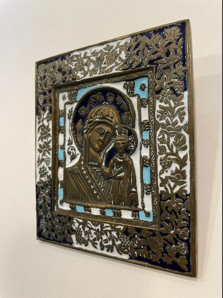 Madonna Child Iconographie Des Renditions de Cheyetogne Bronze Icon
