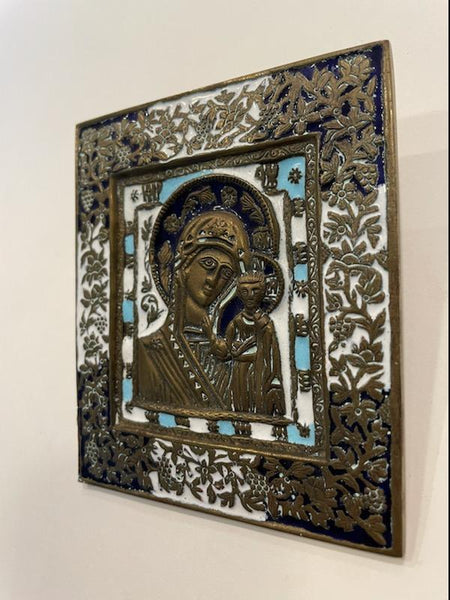 Madonna Child Iconographie Des Renditions de Cheyetogne Bronze Icon