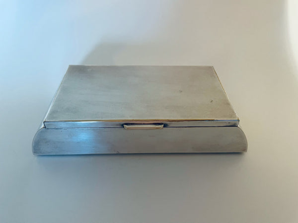 Silver Plated Humidor Tobacco Box Hinged Double Compartments Untitled