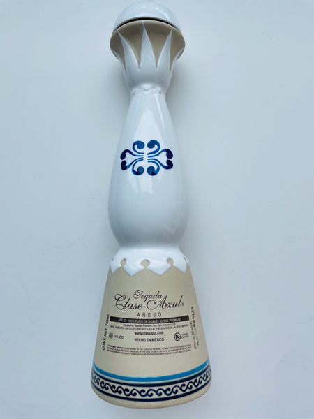 Tequila Clase Azul Anejo Empty Bottle Signed Gold Decoration