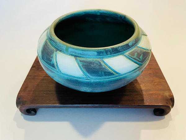 Mid Century Geometric Signed Ceramic Bowl