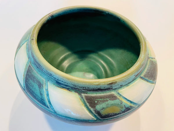 Mid Century Geometric Signed Ceramic Bowl