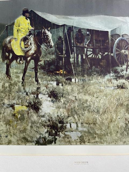 James Reynolds Western Lithograph Pencil Signed Titled  Noon Chuck 1973