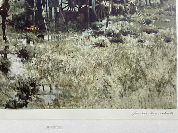James Reynolds Western Lithograph Pencil Signed Titled  Noon Chuck 1973