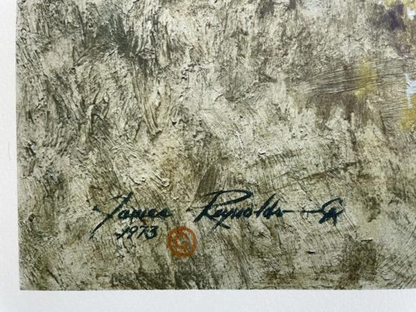 James Reynolds Western Lithograph Pencil Signed Titled  Noon Chuck 1973