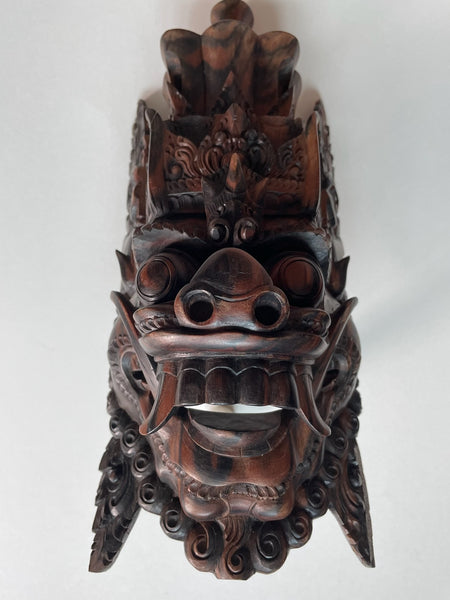 Folk Art Monumental Carved Ceremonial Mask Sculpture