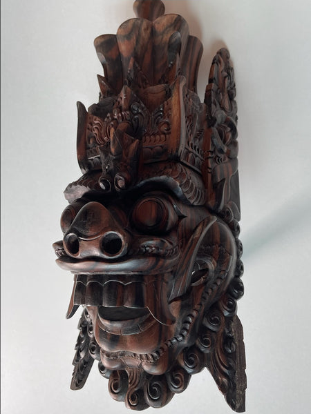 Folk Art Monumental Carved Ceremonial Mask Sculpture