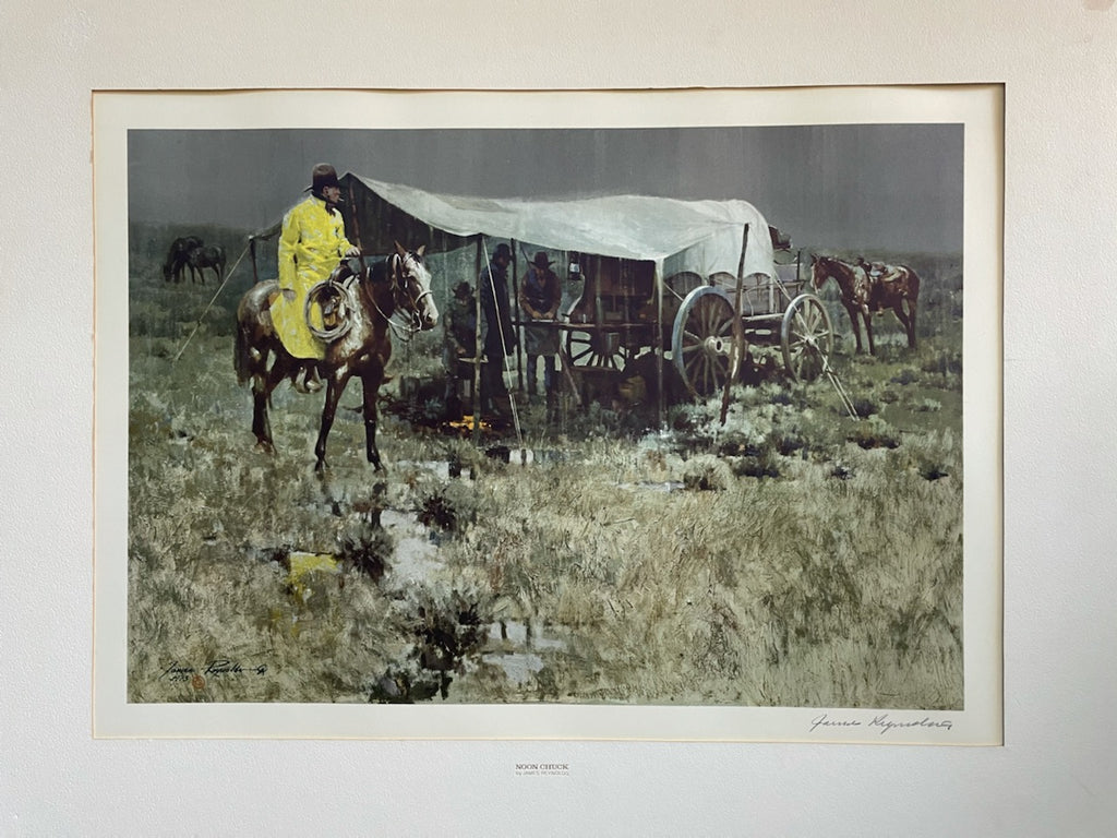 James Reynolds Western Lithograph Pencil Signed Titled Noon Chuck 1973 