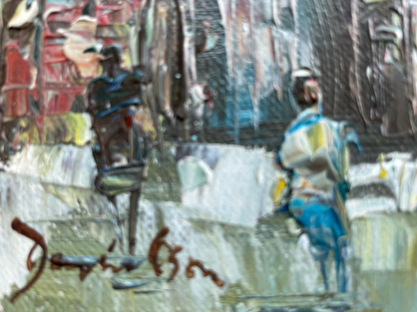 Impressionist Paris Cityscape Signed Oil On Canvas