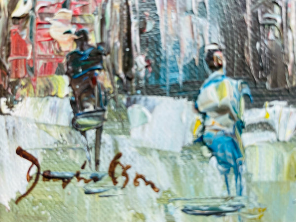 Impressionist Paris Cityscape Signed Oil On Canvas
