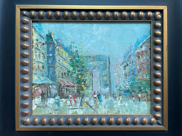 Impressionist Paris Cityscape Signed Oil On Canvas