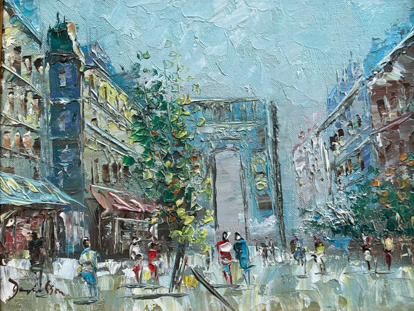 Impressionist Paris Cityscape Signed Oil On Canvas