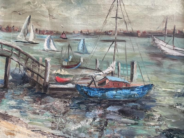 M Morton Impressionist Seascape Signed Oil On Canvas