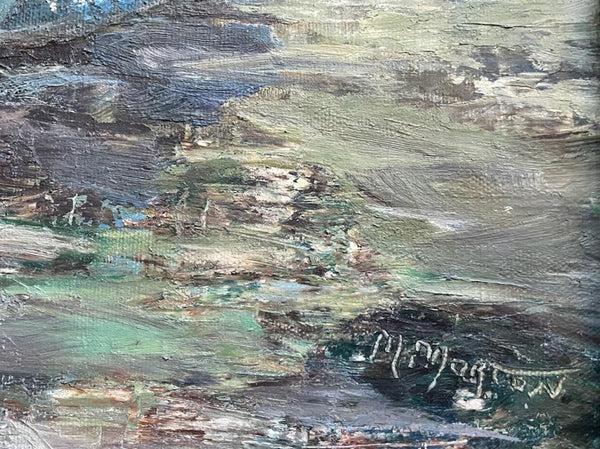 M Morton Impressionist Seascape Signed Oil On Canvas